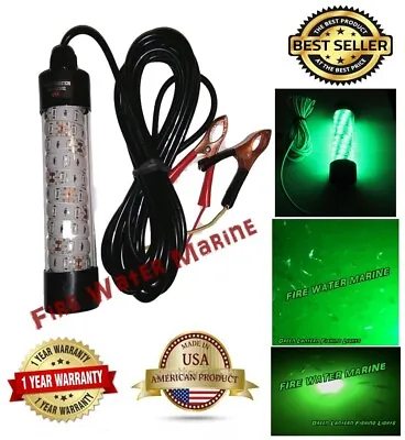 12V 25w LED GREEN UNDERWATER SUBMERSIBLE NIGHT FISHING LIGHT Crappie Ice Squid • $24.99