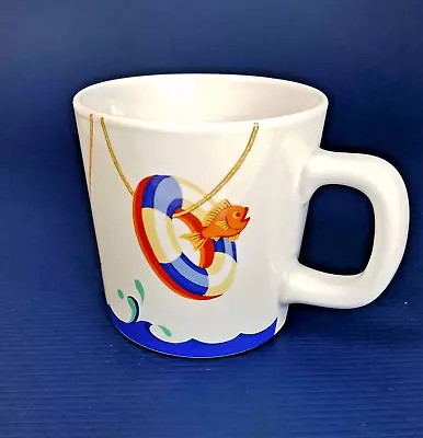 Vtg Tiffany & Co Seashore Porcelain Coffee Mug Cup Sailboat FISH Sand Bucket • $15.99