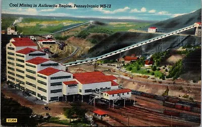 Linen Postcard Coal Mining Anthracite Region Mahanoy City Pennsylvania • $8