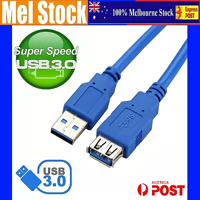 USB 3.0 Male A To Female A Extension Cable Cord For LaptopPCCameraPrinters • $9.99