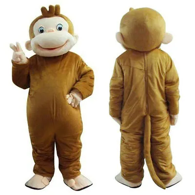 George Monkey Mascot Costume Clothing Halloween Party Game Fancy Dress Adults • $136.80