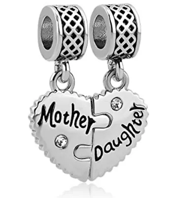 Copper Heart Mother Daughter Charms Beads Pandora Bracelet Mom Love Free Shipp.. • $21.49