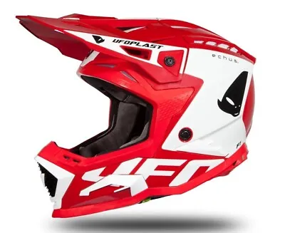 Adult Motocross MX Helmet - Red White Gloss - UFO PLAST - ALL Adult Sizes • $252.58