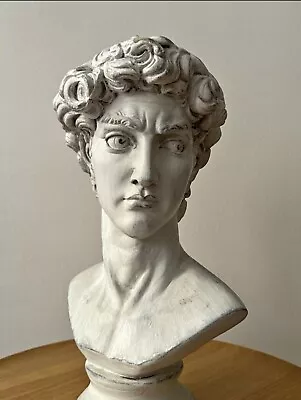 Large Vintage David Bust Art Statue | Michelangelo’s David Head Sculpture • $215