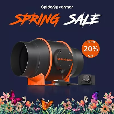 Spider Farmer 4/6Inch Inline Duct Fan With Speed Controller Grow Tent Kits • $123.99