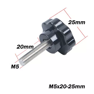 M4 To M12 Male Thread Plastic Star Clamping Nut Knob Screw Machine Handle Black • £1.74