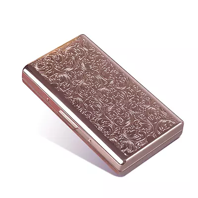 Retro Metal Cigarette Case-Double Sided Spring Clip Open Pocket Holder (Rose Gol • $21.99