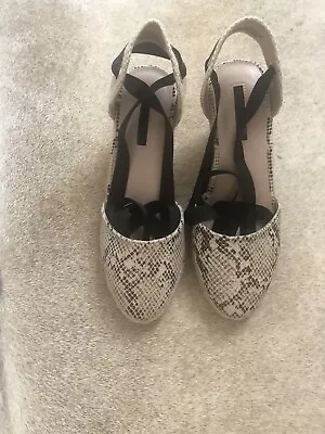 Miss Selfridge Size 5 Snakeskin Design Wedges Espadrille Brand New! • £9.80