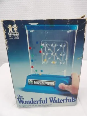 Vintage Tomy Wonderful Waterful 1976 Tic Tac Toe Game With Box Blue • $49.99