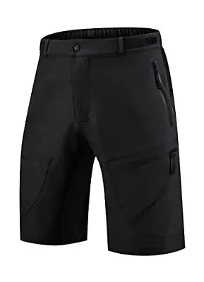 BALEAF Mens Cycling Shorts Loose Fit Water Ressistant 4 Zipper(Black-Small) • $7.99