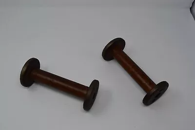 Vintage Lot Of 2 Wooden And Metal Spindles Large 7 Inches Long • $25