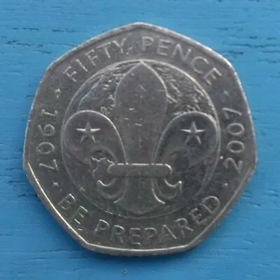 50p 2007 Boy Scouts 100th Anniversary Be Prepared Fifty Pence Coin • £1.95