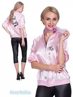 Z-O1-3 Adult 1980'S Rock N Roll Greaser Pink Lady Costume Jacket Scarf Pants • $27.95