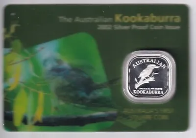 AUSTRALIA: 2002 $1 KOOKABURRA 1/2 Oz SILVER PROOF SQUARE COIN .. • $50