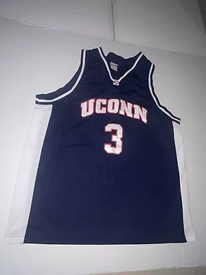 Vintage Foot Locker UConn NCAA Basketball Huskies XL RARE Jersey #3 Sewn Letters • $48