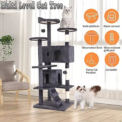 Cat Tree Tower Scratching Post Scratcher Cats Condo Kitten House Bed  180cm AUS • $94.99