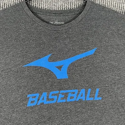 Mizuno Performance Mens 2XL XXL Gray Short Sleeve Baseball T Shirt Activewear • $14.39