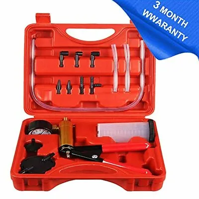 $24.79 • Buy New Hand Held Vacuum Pump Tester Set Vacuum Gauge & Brake Bleeder Kit With Case!