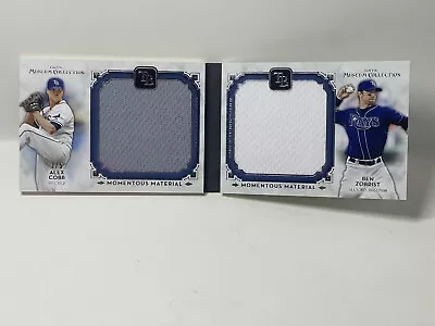 Ben Zobrist Alex Cobb 2014 Topps Museum Dual Jumbo Relic Booklet 3/5 Rays • $69.95