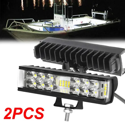 2x 6  LED Work Light Flood Bar Marine Spreader Deck Mast Work Lights Boat White • $21.84