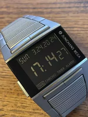 JUNGHANS MEGA 1000 Men’s Watch Digital Black/Silver Vintage • $543.60