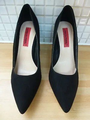 London Rebel Womens Pointed Toe Block Heel Shoes Size 5/38 BNWT* RRP £45 Black • £21.99