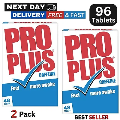 PRO PLUS 96 Tablets - Caffeine Tablets - Sugar Free & 48 Tablets • £6.63