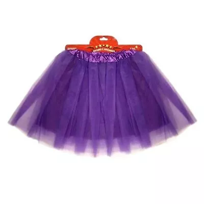 Purple Tulle Tutu Skirt Adult Costume 1980s Sports Supporter 40cm • $20.95
