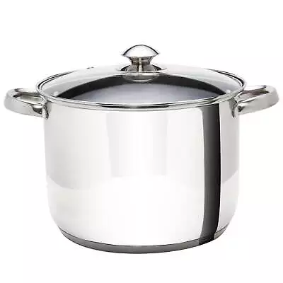 Pure Intentions Stainless Steel Stock Pot With Lid 8 Quart Polished • $31.99