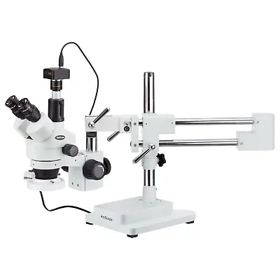 AmScope 3.5X-90X Inspection Zoom Stereo Microscope  With 5MP USB Camera • $819.99