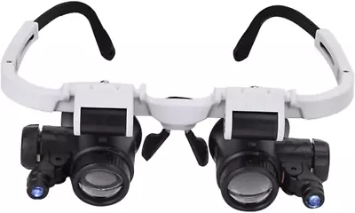 Adjustable Headband Magnifying Glass With Led Light 8X 15X 23X Magnifier Goggles • $23.11