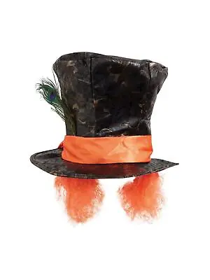 Adult Mad Hatter Hat With Hair Fancy Dress Costume Accessory • £11.69