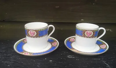 2 Pretty Antique Collingwood Bone China Espresso Demitasse Cups & Saucers 1920's • £14.99