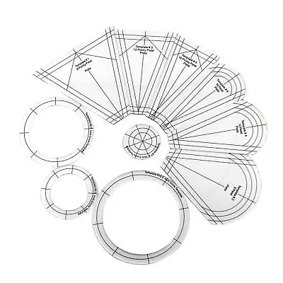 Acrylic Dresden Plate Template Frames Patchwork Drawing Cutting Quilt Ruler • £14.02