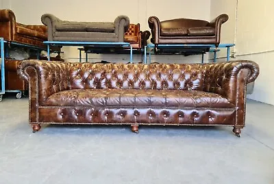 £2500 • Buy 2l9. Timothy Oulton Halo  Chesterfield 4 Seater Leather Sofa  🇬🇧