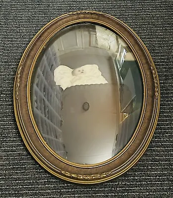 C1880's Antique Oval Convex Bubble Glass Baby Portrait W/Wooden Frame 17”x22” • $249.70