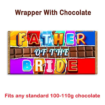 Father Of The Bride Novelty Chocolate Bar Wrapper Lovely Gift For Wedding Party • £5.29