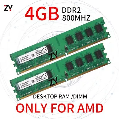 £5.99 • Buy For Kingston 8GB 2x 4GB 2GB 1GB DDR2 800MHz AMD DIMM Memory Desktop RAM Lot UK