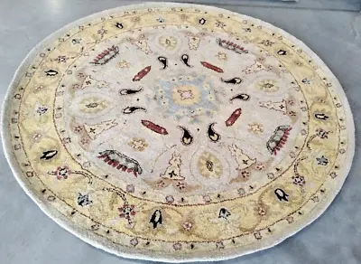 IVORY / GOLD 6' X 6' Round Back Stain Rug Reduced Price 1172736322 AN543C-6R • $130