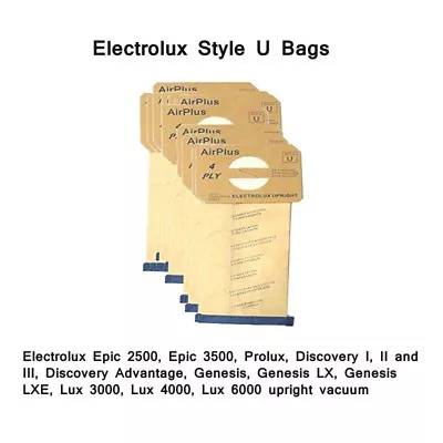 Fits For Electrolux 138FPC Upright Vacuum AirPlus 4 Ply Style Type U Bags • $13.63