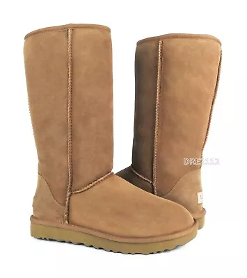 UGG Classic Tall II Chestnut Suede Fur Boots Womens Size 7 -NEW- • $151.95