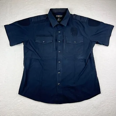 5.11 Tactical Short Sleeve Button Shirt Mens XL Blue Pockets Patch • $4.99