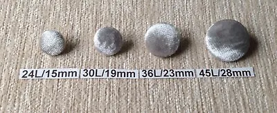 Fashion Fabric Silver Grey Crushed Velvet Loop Back Upholstery Buttons Glitz • £3.69