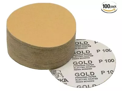 Mirka 5  100 Grit  PSA Adhesive Sanding Discs - 100 Pack No Hole Sandpaper • $24.95