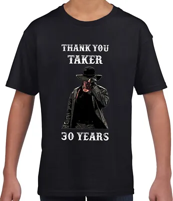 Kids WWF/WWE Undertaker Wrestling T-Shirt Thank You Taker 30 Years  (Bargain) • £11.99
