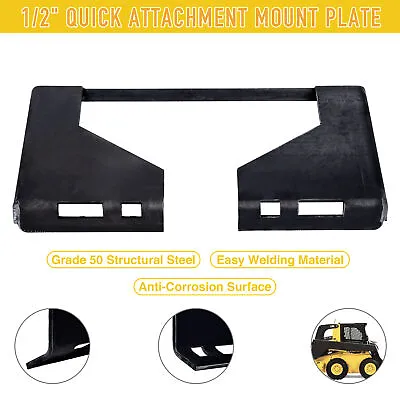 PREENEX 1/2  Quick Attachment Mount Plate Trailer-Adapter Skid Steer Grade-50 • $106.35