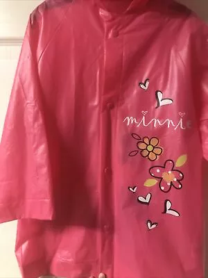 Girls Pink Minnie Mouse Rain Coat Size 4-5 • $16