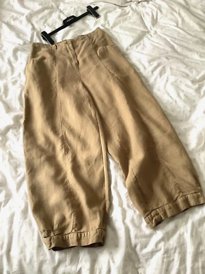 £35 • Buy Elemente Clemente/Oska Linen '0' Shape Trousers 2 /  UK 12/14 / Sand/ Excellent