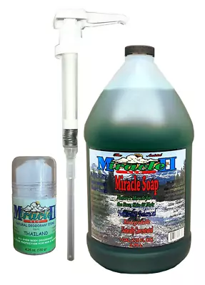 Miracle II Regular Soap Gallon With Pump & Bonus 4.25oz Deodorant Stone • $90.95