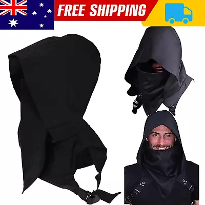 Cyberpunk Rogue Cowl Hood Scarf Assassin Costume Hood Winter Unisex Black • $18.90